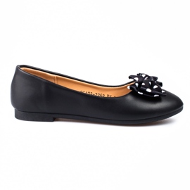 Ballerines pour filles Vinceza avec un noeud noir le noir