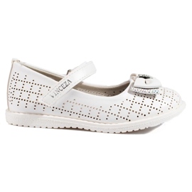 Ballerines ajourées pour fille Vinceza blanc blanche