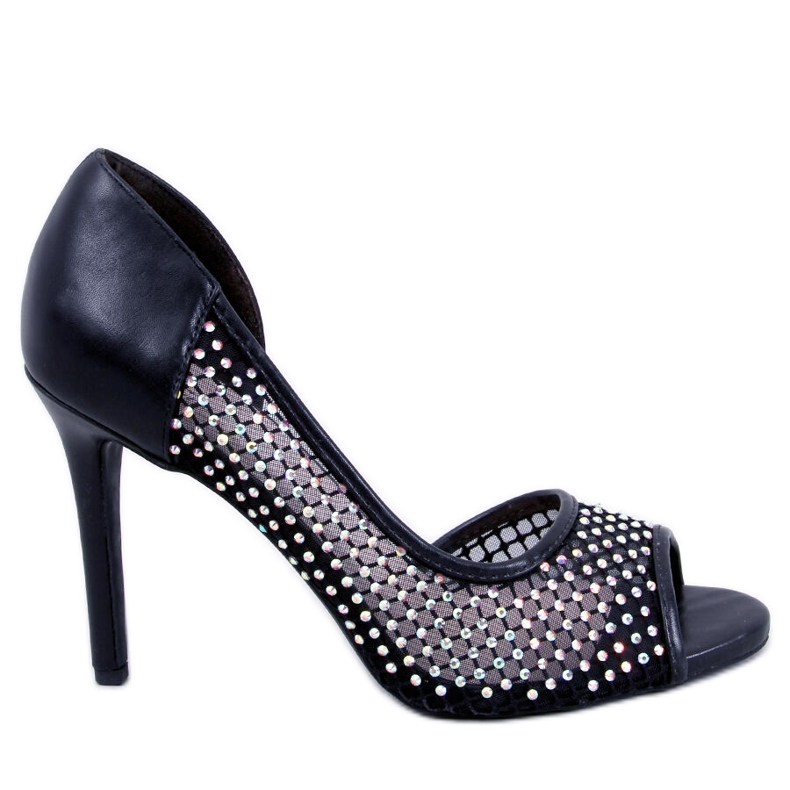 BM Escarpins à bout ouvert Glass Black le noir