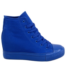 BM Parks Blue Baskets compensées à la cheville bleu marine bleu