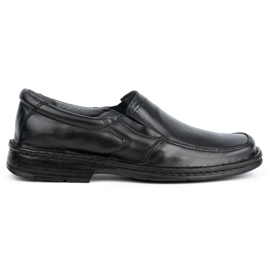 WASAK Chaussures à enfiler en cuir pour hommes 0114W noir