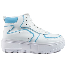 Baskets femme Shelovet blanc et bleu