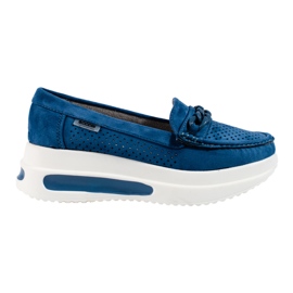 SHELOVET Mocassins plateforme Shlovet bleus femme SHELOVET Mocassins plateforme Shlovet bleus femme