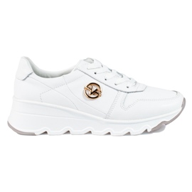 Baskets femme Vinceza en cuir blanc