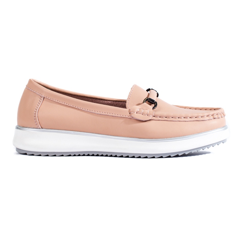 Mocassins classiques Vinceza en cuir poudré pour femmes rose Mocassins classiques Vinceza en cuir poudré pour femmes rose