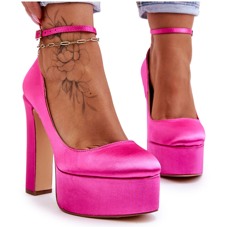 BM Escarpins Talons Hauts Mode Fuchsia Hayden rose