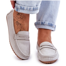 FC3 Mocassins Classiques en Daim pour Femme Gris Ivana