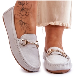 FC3 Mocassins en daim classiques avec ornements Arla Grey gris