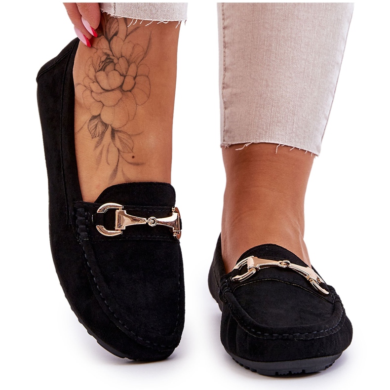 FC3 Mocassins en daim ornés Arla noirs classiques le noir