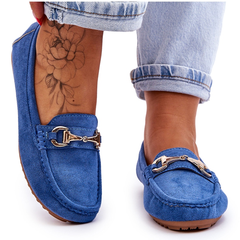 FC3 Mocassins en daim ornés classiques Arla bleus