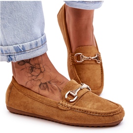 Mocassins en daim classiques ornés de camel Arla brun