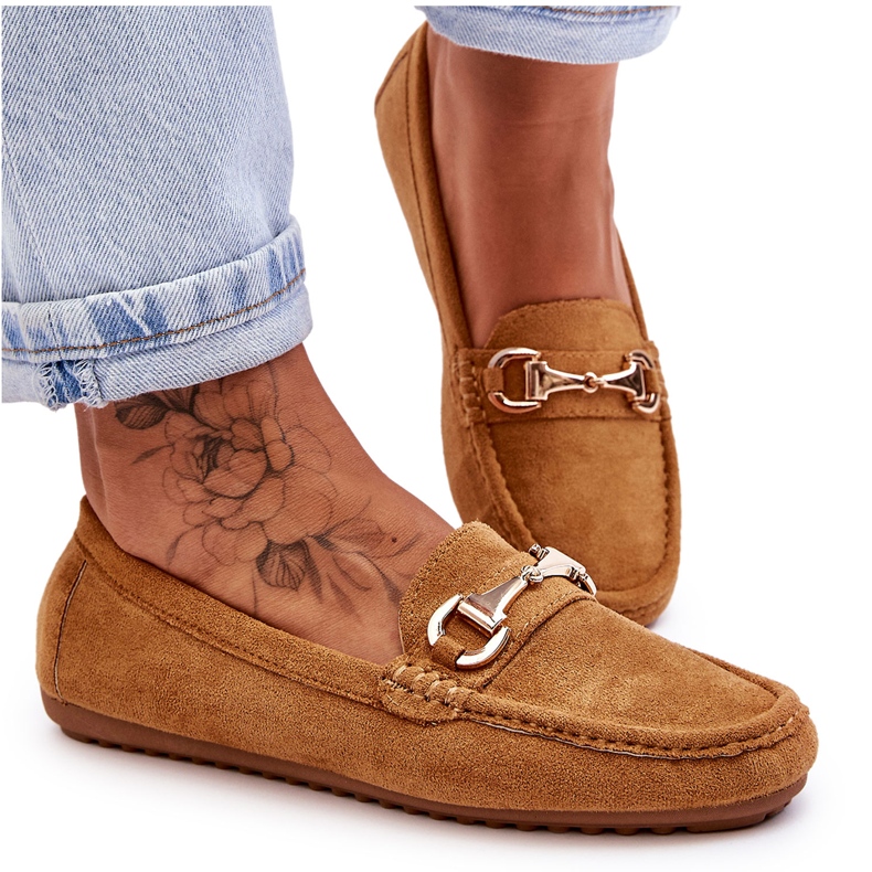 Mocassins en daim classiques ornés de camel Arla brun