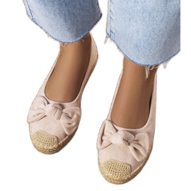 Espadrilles beiges à nœud Dorothée