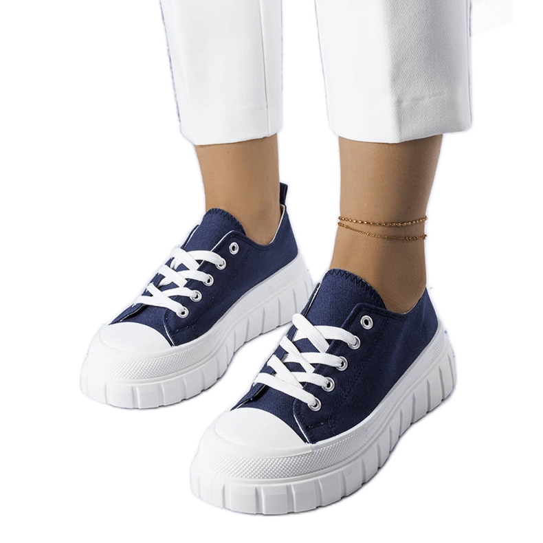 Baskets plateforme bleu marine Bellemare