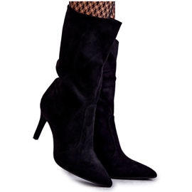 PS1 Bottes à talons hauts en daim noir Arison le noir
