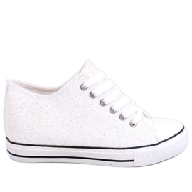 PA1 Baskets compensées à paillettes Blanc marbré
