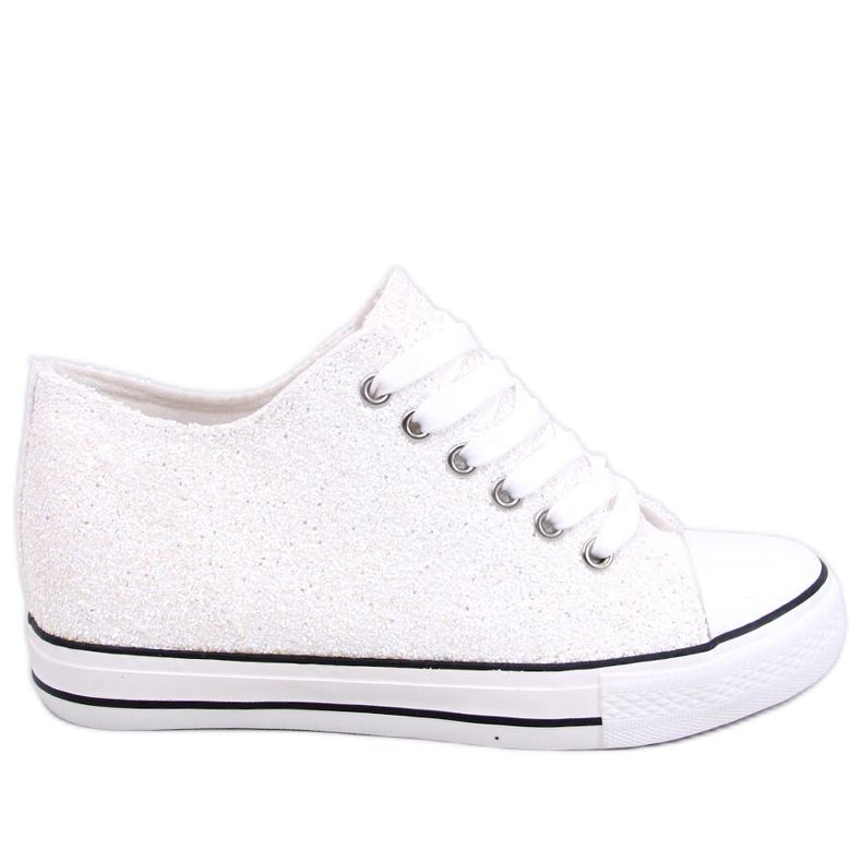 PA1 Baskets compensées à paillettes Blanc marbré blanche PA1 Baskets compensées à paillettes Blanc marbré blanche