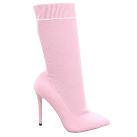 PA1 Moody Rosa bottines à talon chaussette rose