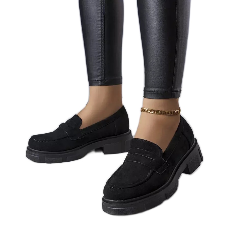 PA1 Chaussures noires en éco-daim d'Alacoque le noir
