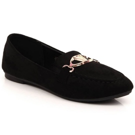 Chaussures Vinceza mocassins en daim W 2227 JAN185A noir