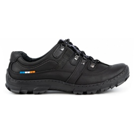 Olivier Chaussures trekking cuir homme 213GT noir