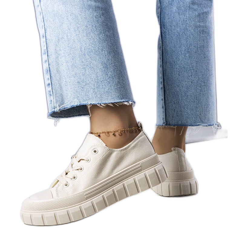 PA1 Baskets à plateforme beiges Laverne