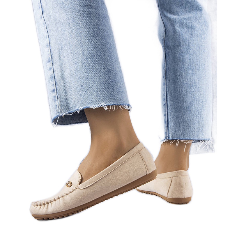 BM Mocassins beiges avec semelle intérieure en cuir de Verrill