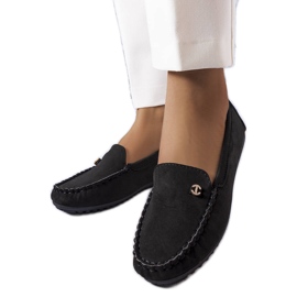 BM Mocassins noirs à semelle en cuir Verrill le noir