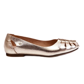 Lemar Ballerines Confortables en Cuir pour Femme Golden Luka doré