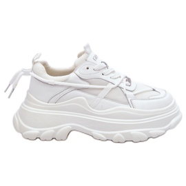 Chaussures De Sport Sur Une Plateforme Massive GOE LL2N4029 Blanc blanche Chaussures De Sport Sur Une Plateforme Massive GOE LL2N4029 Blanc blanche