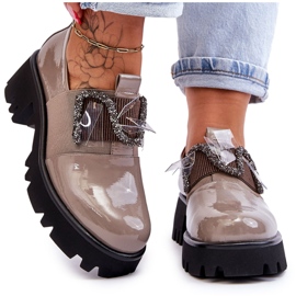 S.Barski Chaussures Laquées Avec Ornements Gris Keily S.Barski Chaussures Laquées Avec Ornements Gris Keily