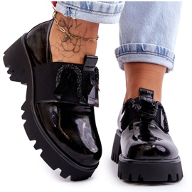 S.Barski Derbies Laquées Avec Ornements Noir Keily