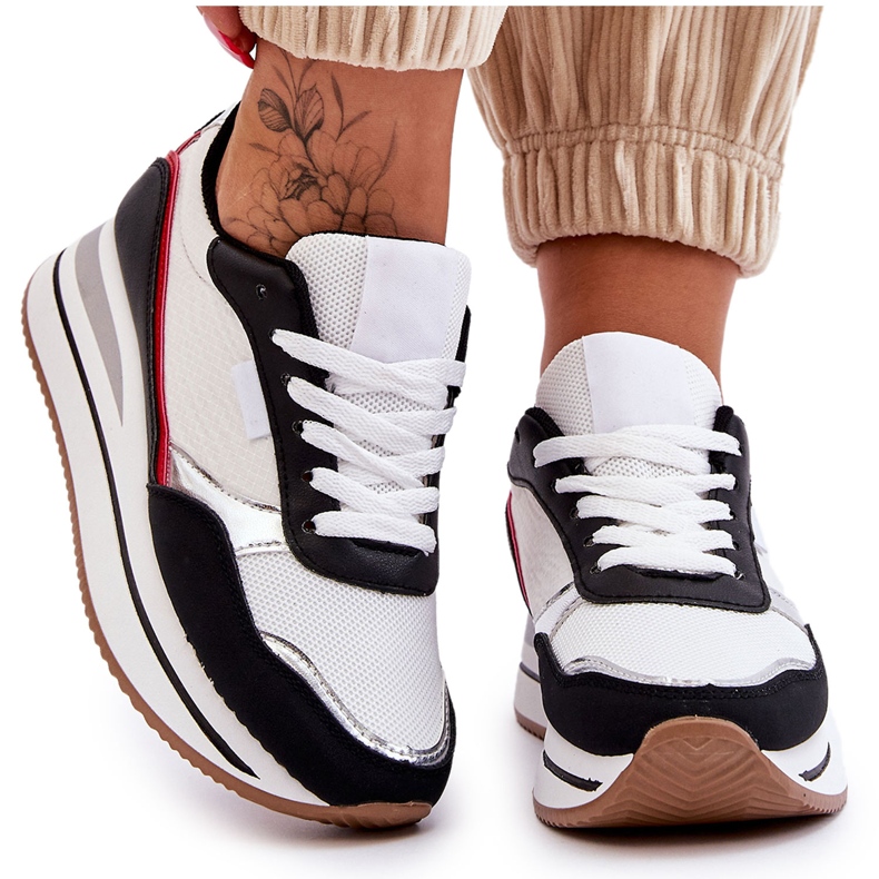 BM Baskets compensées et plateformes pour femmes blanches et noires Allen