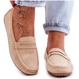 FC3 Mocassins Classiques en Daim pour Femme Beige Ivana