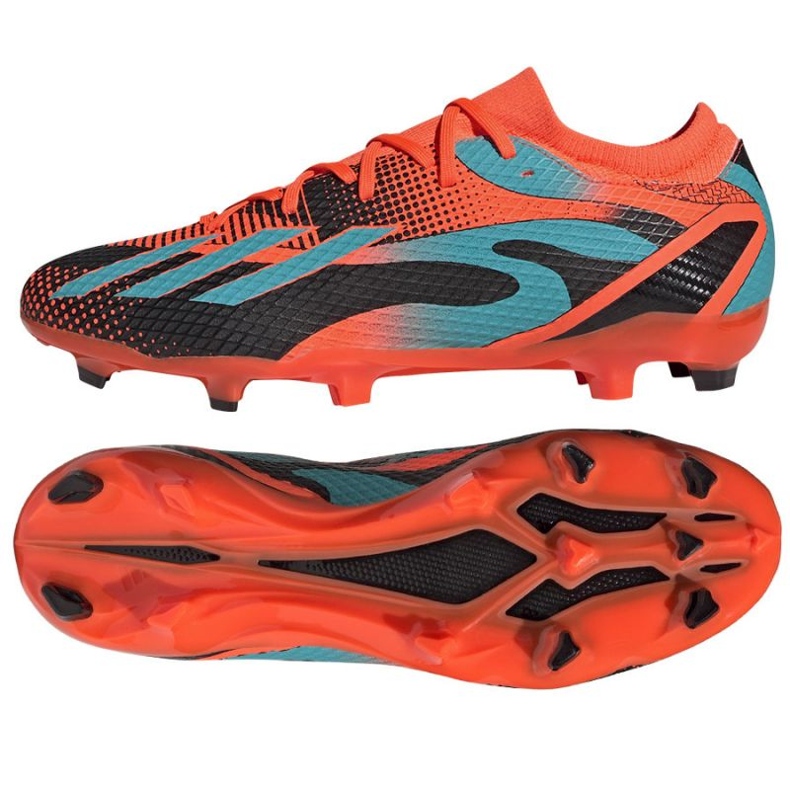 Adidas X Speedportal Messi.3 Fg M GZ5146 chaussures de football orange oranges et rouges Adidas X Speedportal Messi.3 Fg M GZ5146 chaussures de football orange oranges et rouges