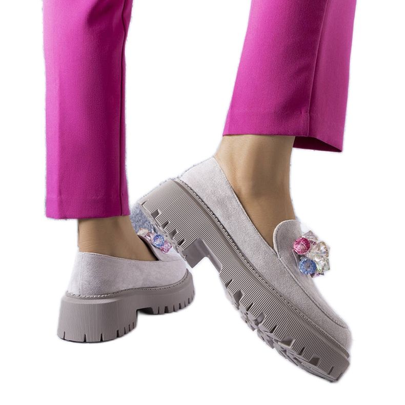 PA1 Richelieus gris avec cristaux de Levasseur