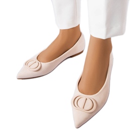 Ballerines beiges en éco-suédine de Grignon Ballerines beiges en éco-suédine de Grignon