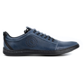 Polbut Chaussures décontractées en cuir pour hommes 2121p bleu marine
