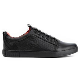 Polbut Chaussures décontractées en cuir pour hommes 2121P/2 noir le noir