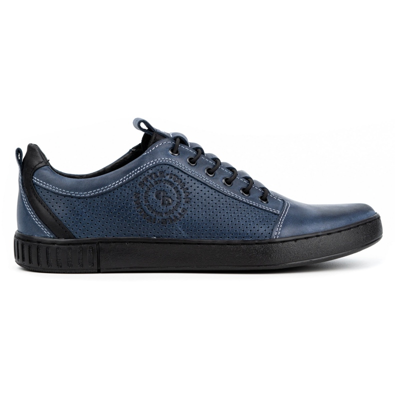 Polbut Chaussures casual cuir homme 2121P/2 bleu marine