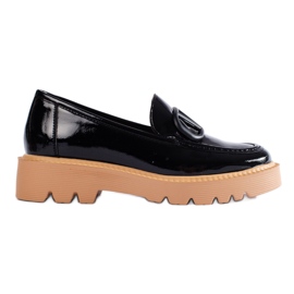 Mocassins classiques pour femmes sur la plate-forme Vinceza noire