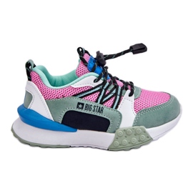 Chaussures de sport pour enfants Système de mousse à mémoire de forme Big Star LL374219 Rose-Vert