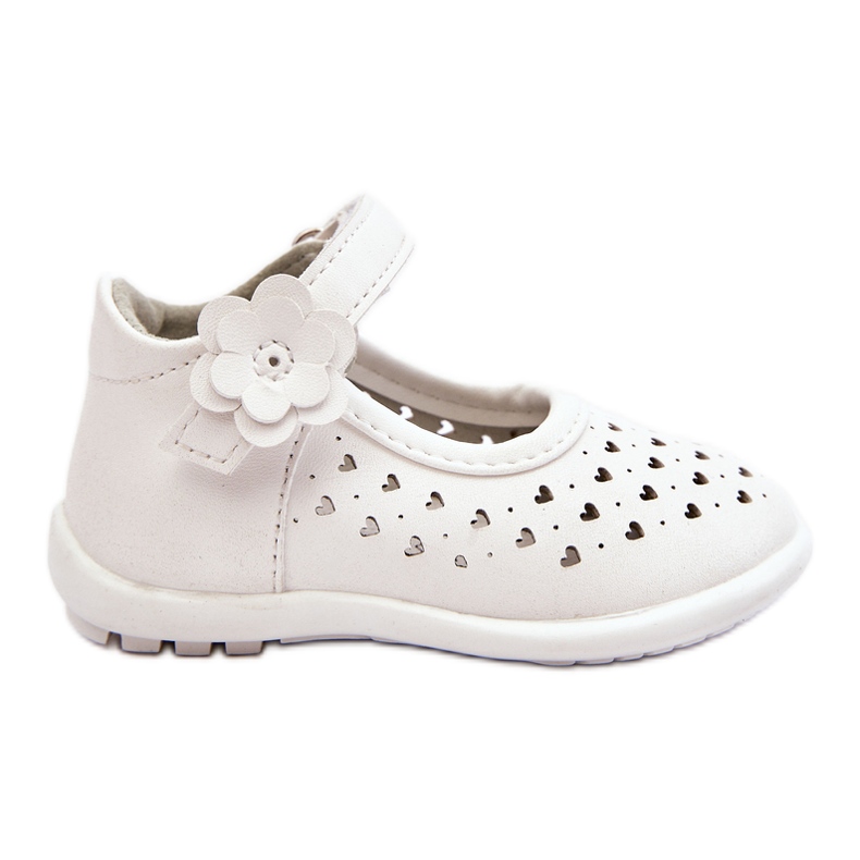 PA1 Ballerines enfant hautes ajourées à scratch Blanc Jianna blanche