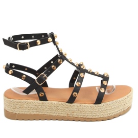 Alize Sandales espadrilles cloutées noires le noir