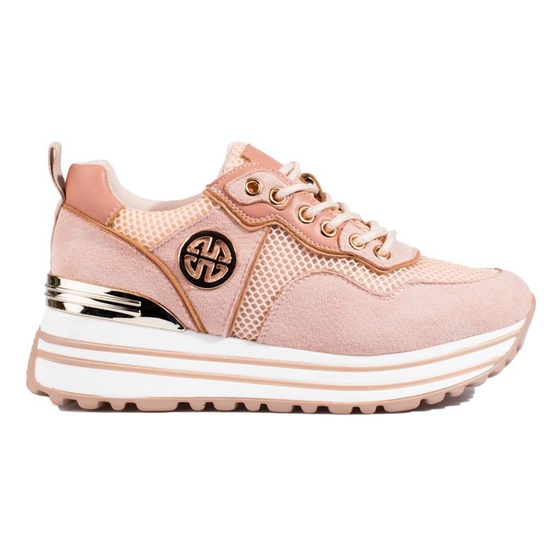 W. Potocki Baskets femme à lacets Potocki poudre rose