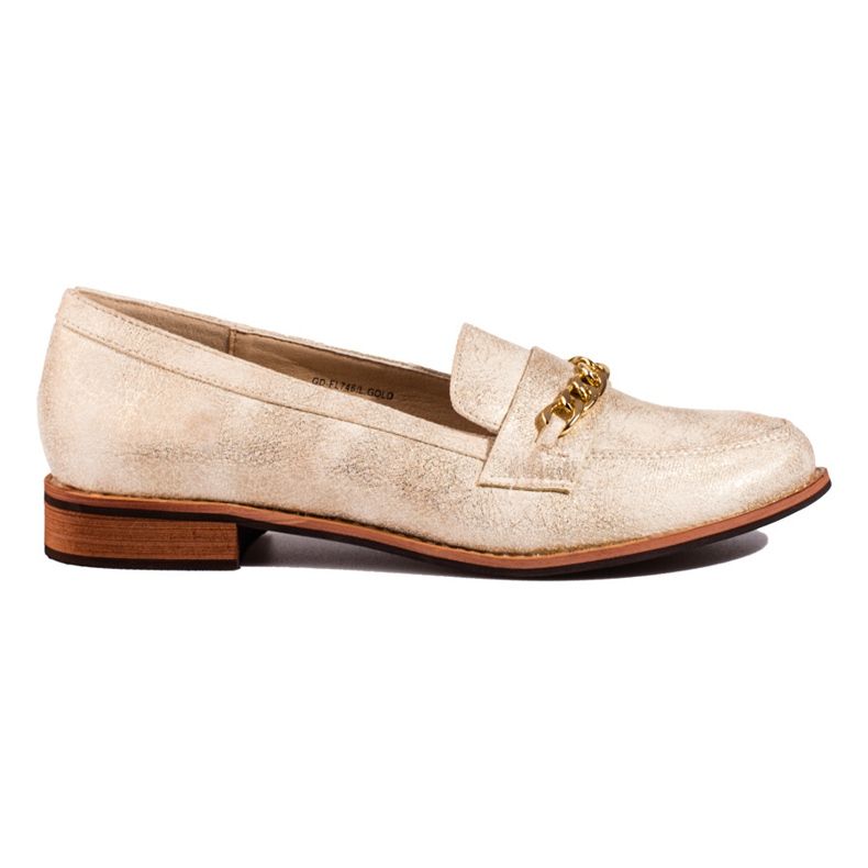 Mocassins classiques pour femmes Shelovet or beige