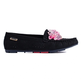 Mocassins Shelovet femme en daim noir le noir