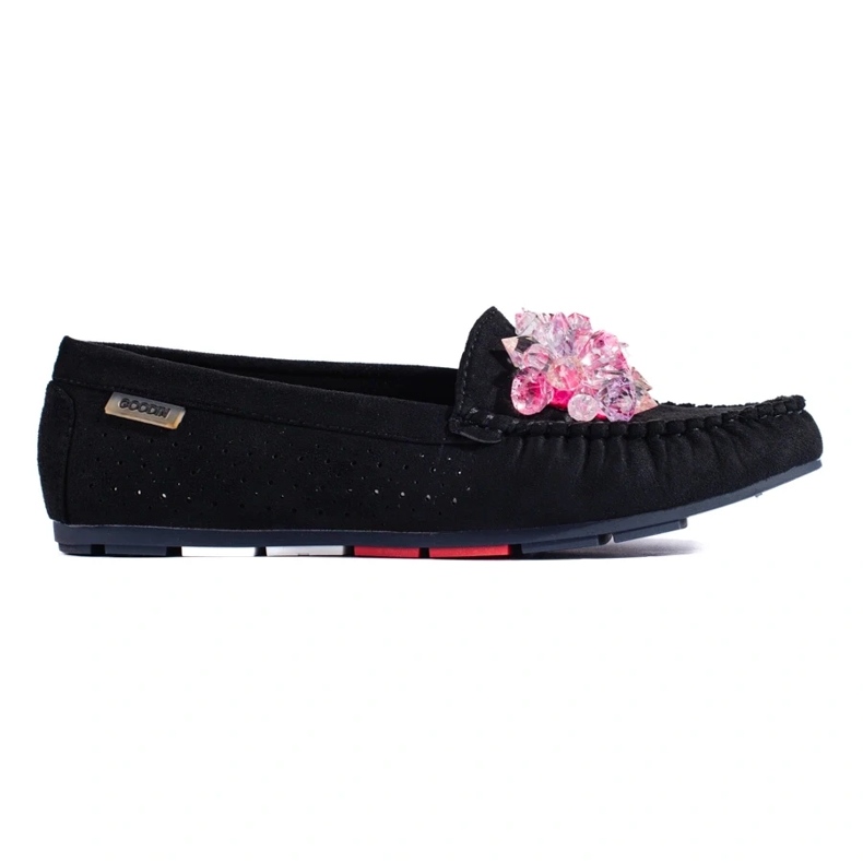 Mocassins Shelovet femme en daim noir le noir