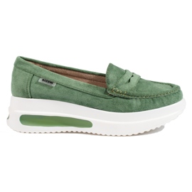 Mocassins femme Shelovet verts semelles épaisses Mocassins femme Shelovet verts semelles épaisses