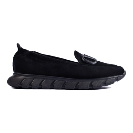 Mocassins plateforme daim femme Vinceza noir